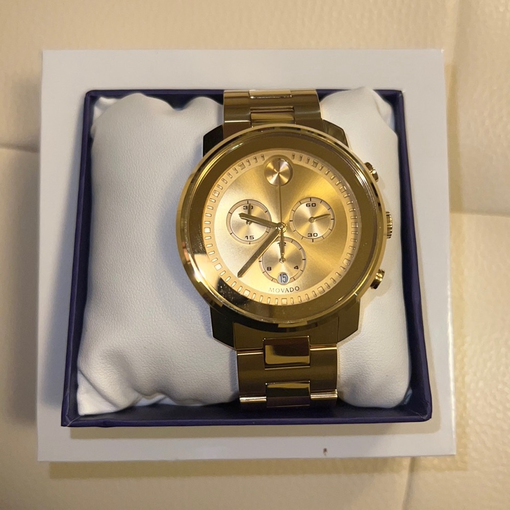 Brand New Mens Gold Movado Watch